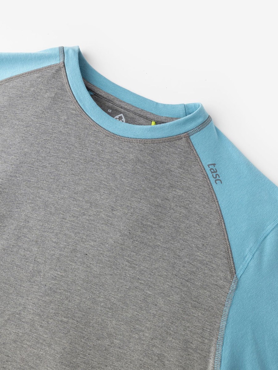 Men'S tasc Performance Sale | Carrollton Blocked Long Sleeve Fitness T-Shirt Heather Gray/Lake Blue