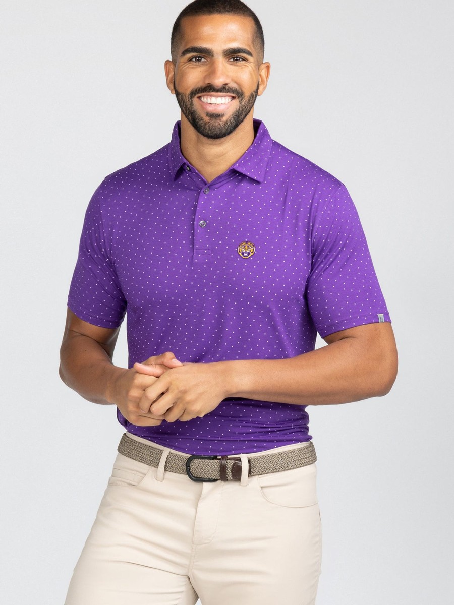 Men'S tasc Performance Polos | Cloud Polo - Ace Dot - Lsu Purple C - Lsu 2