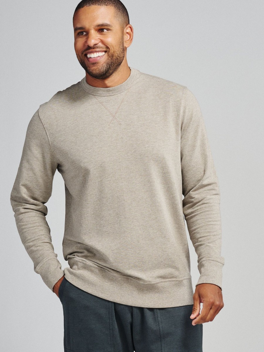 Men'S tasc Performance Pullovers + Sweatshirts | Men'S Varsity French Terry Sweatshirt | Tasc Performance Gray Oak Heather