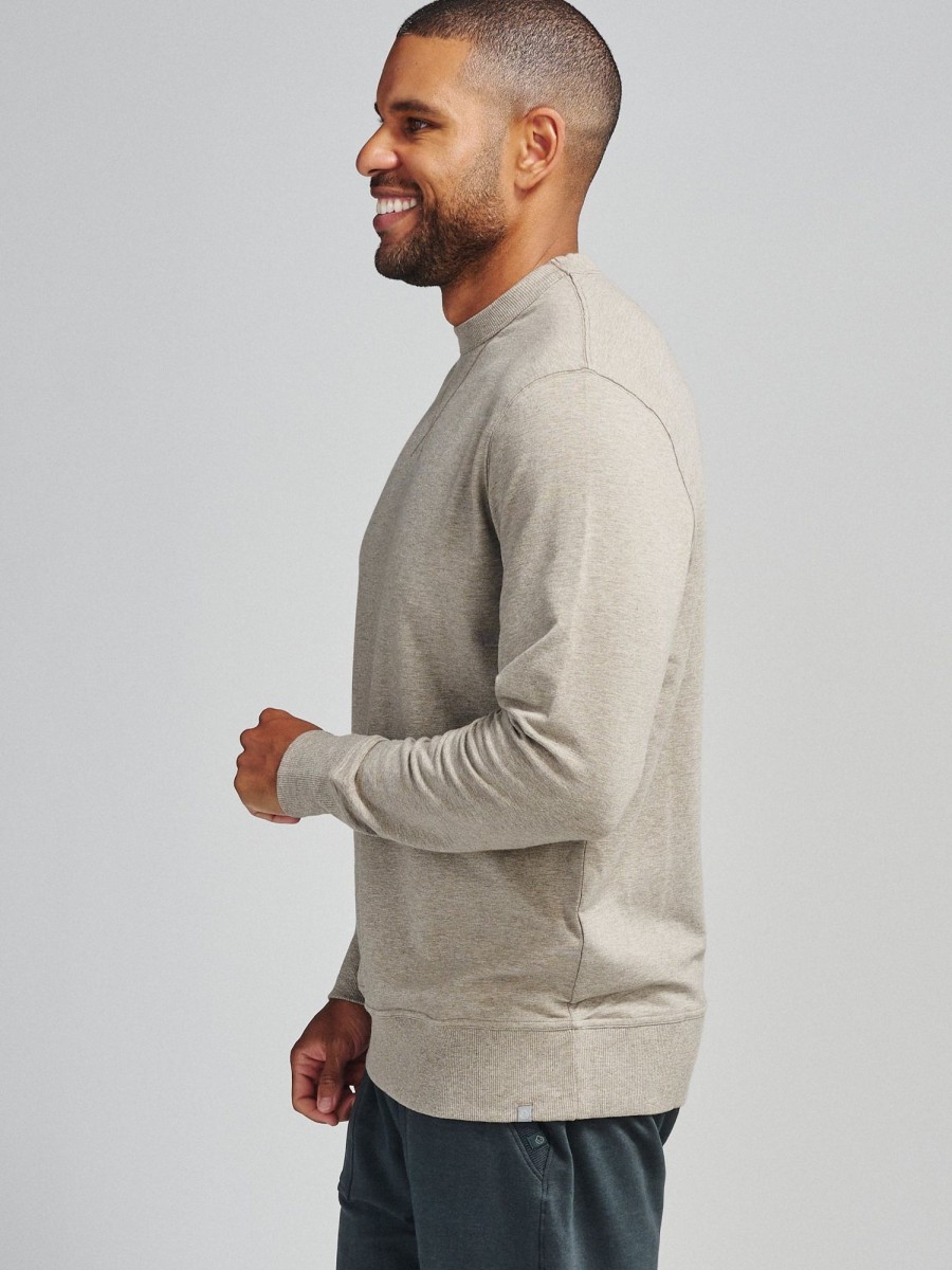 Men'S tasc Performance Pullovers + Sweatshirts | Men'S Varsity French Terry Sweatshirt | Tasc Performance Gray Oak Heather