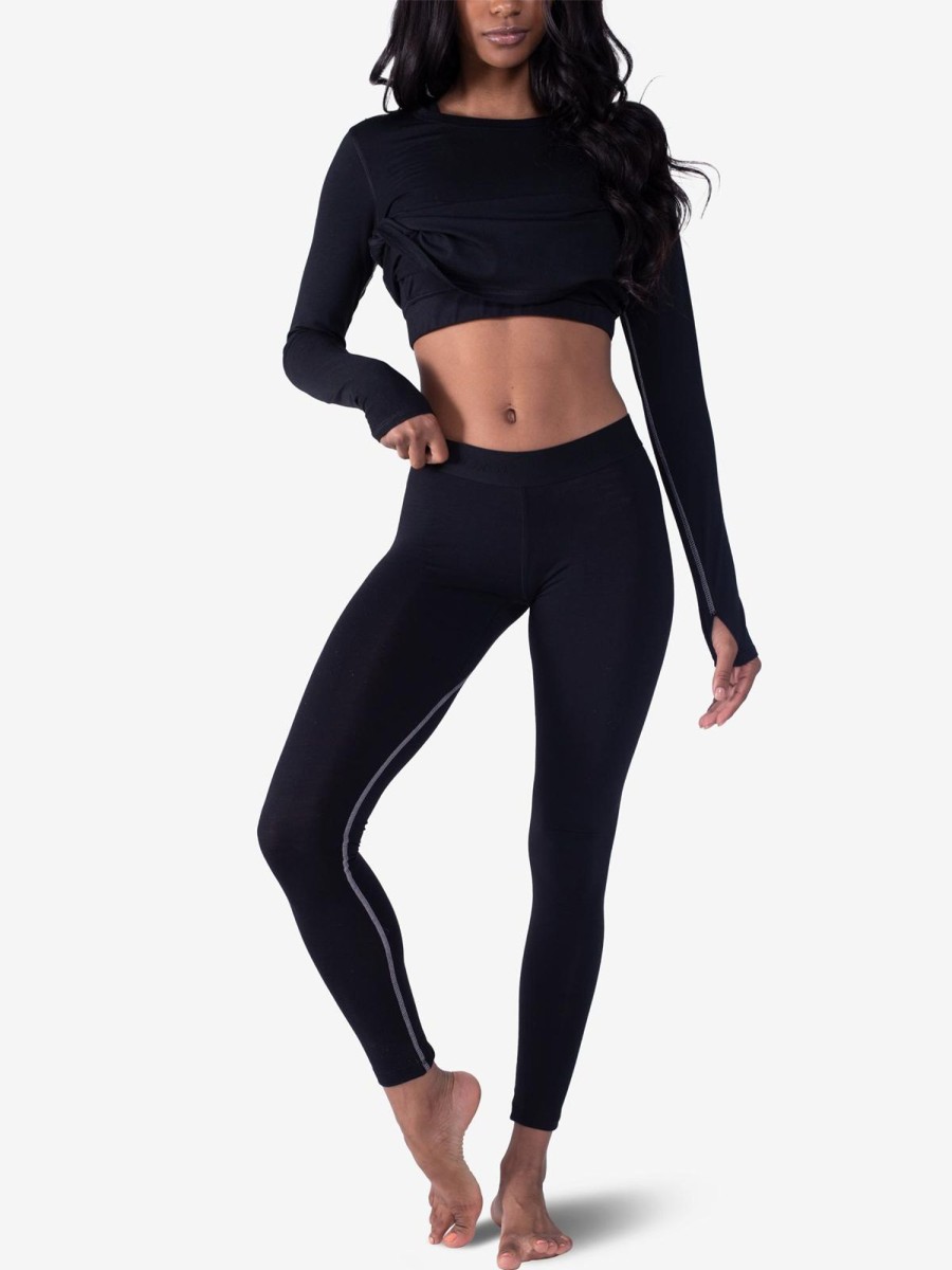 Women'S tasc Performance Sale | Women'S Merino Fusion Base Layer Pant Black