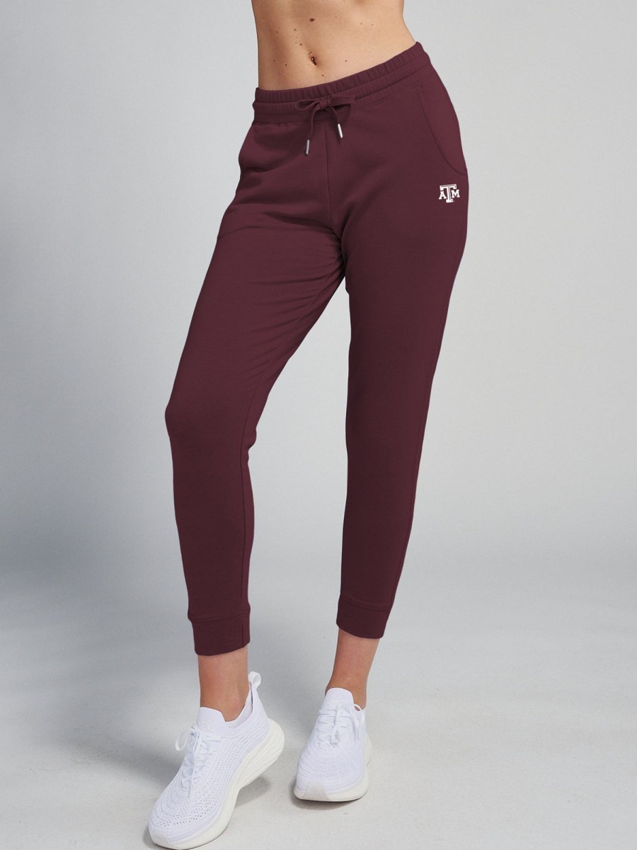 Women'S tasc Performance Lounge | Varsity Brushed Lightweight Jogger - Texas A&M Maroon C