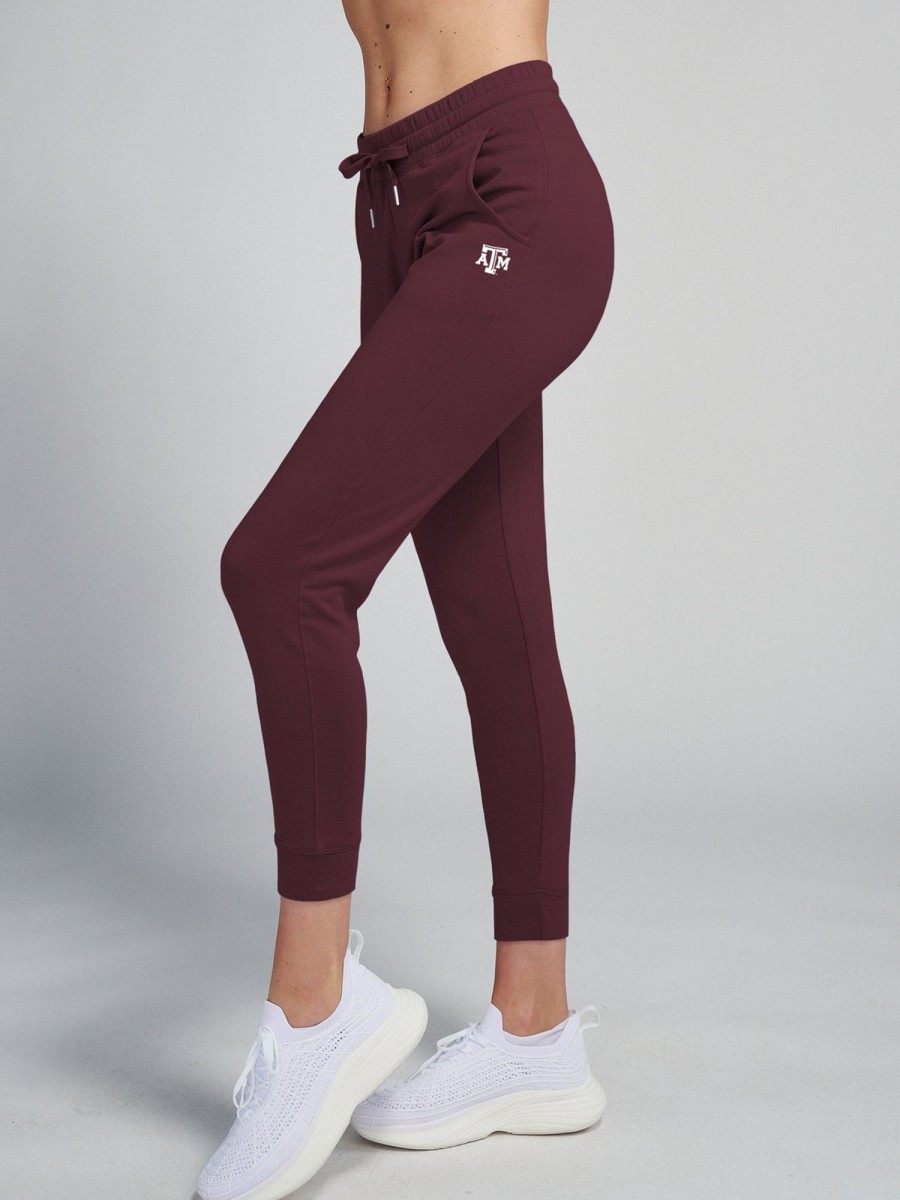 Women'S tasc Performance Lounge | Varsity Brushed Lightweight Jogger - Texas A&M Maroon C