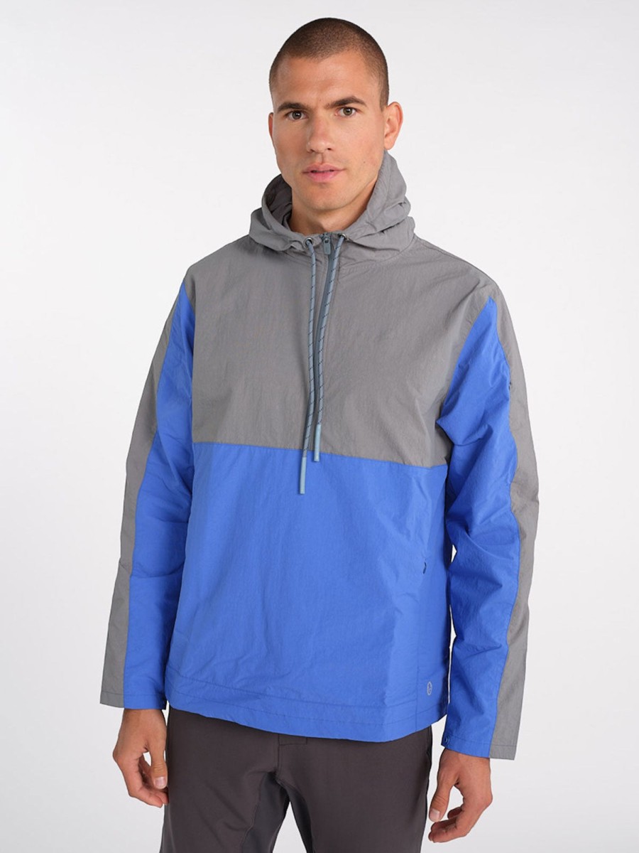 Men'S tasc Performance Sale | Element 1/2 Zip Hooded Anorak Storm/Imperial Blue