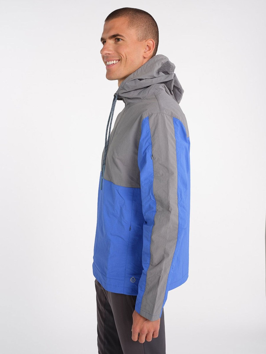 Men'S tasc Performance Sale | Element 1/2 Zip Hooded Anorak Storm/Imperial Blue