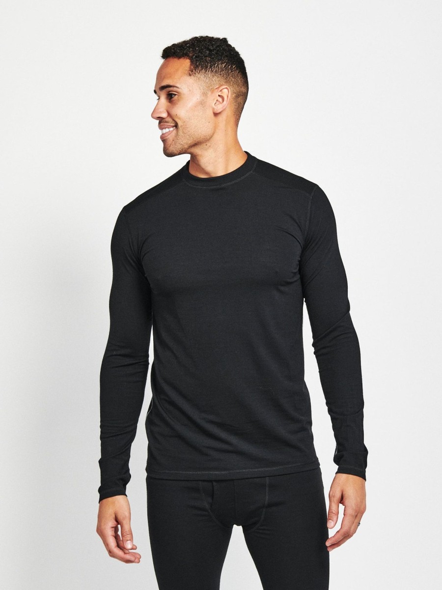 Men'S tasc Performance Sale | Men'S Merino Fusion Long Sleeve Base Layer Black