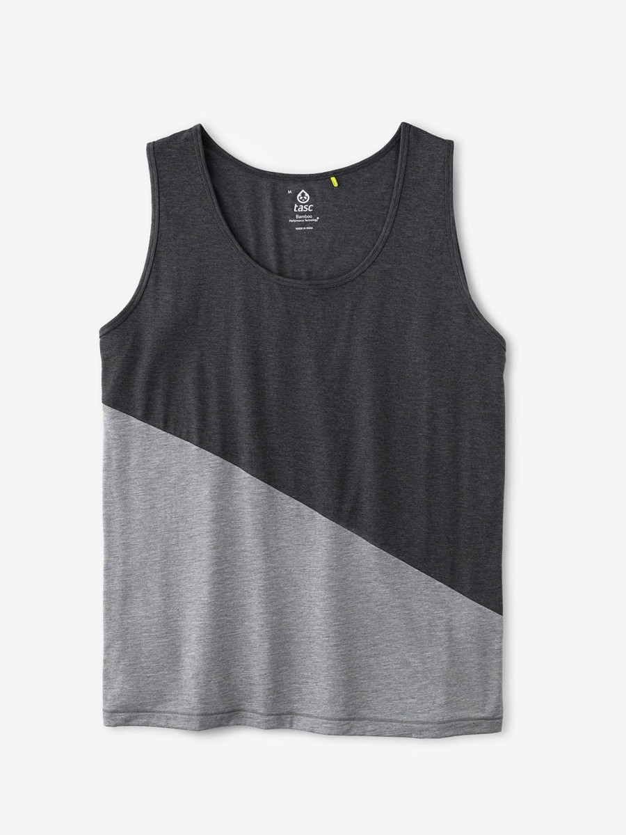 Men'S tasc Performance Sale | Recess Running Tank Blocked Black Heather/Heather Gray