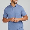 Men'S tasc Performance Golf | Cloud Polo Brookline Stripe | Men'S Golf Polos | Tasc Performance Dusk/Apricot Crush Heather