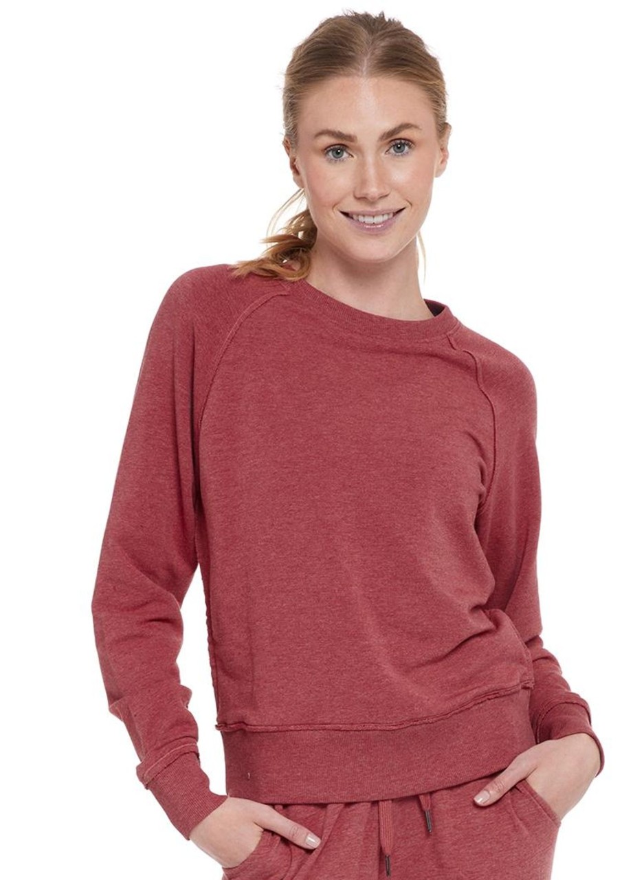 Women'S tasc Performance Sale | Varsity Sweatshirt Earth Red Heather