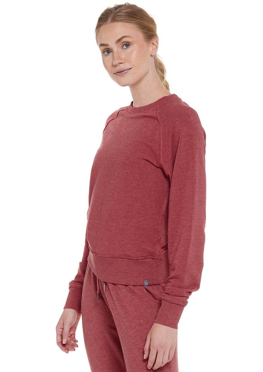 Women'S tasc Performance Sale | Varsity Sweatshirt Earth Red Heather