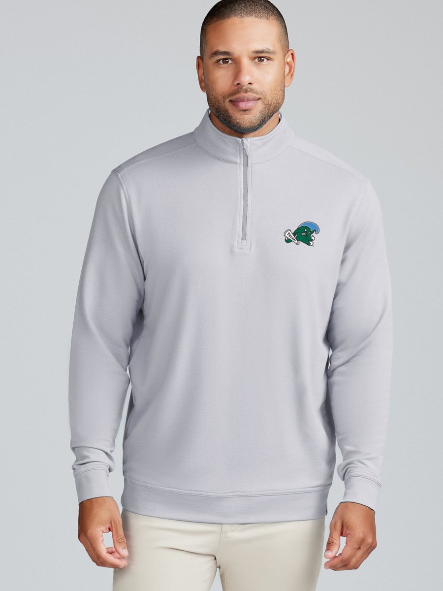 Men'S tasc Performance Pullovers + Sweatshirts | Cloud French Terry Quarter Zip - Tulane Alloy